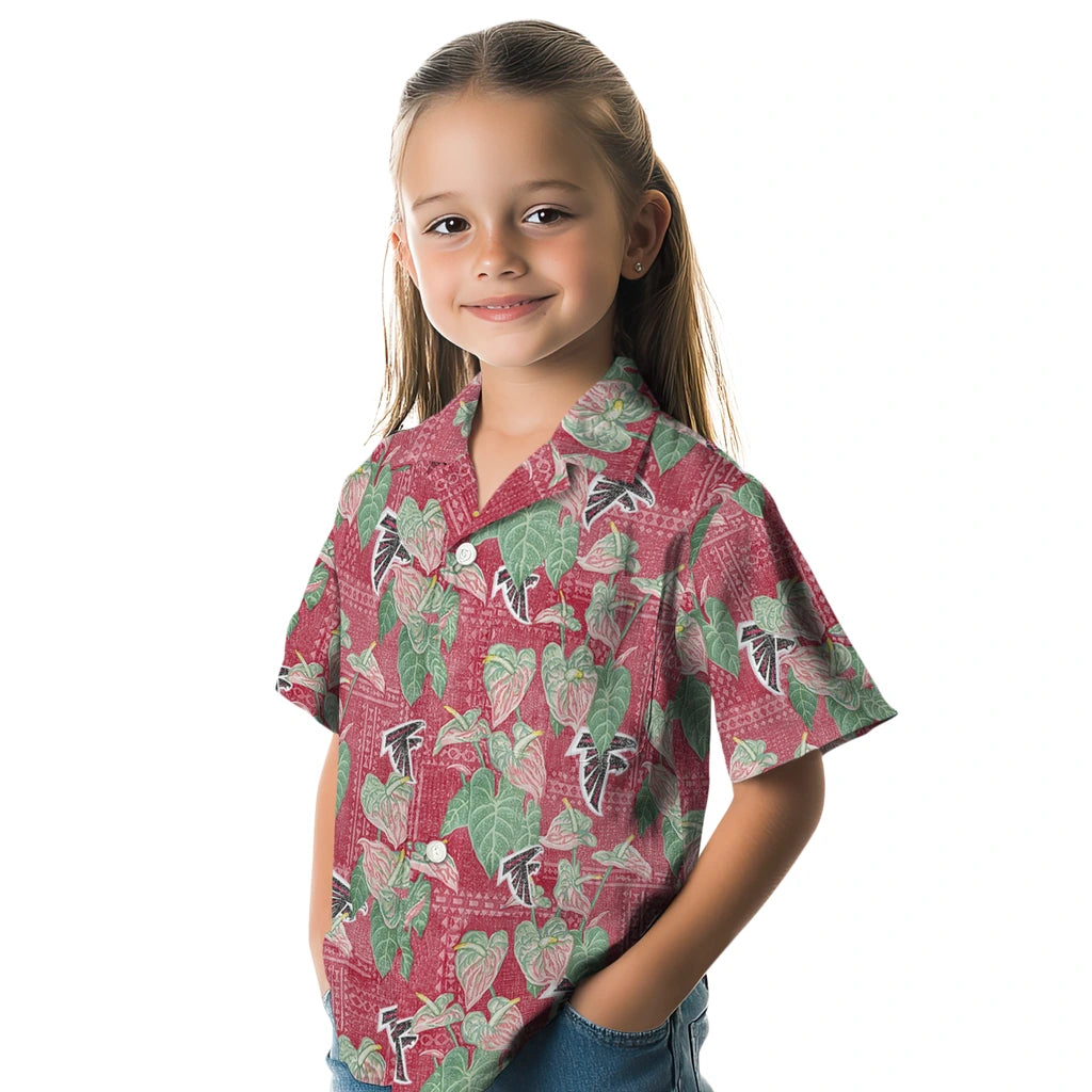 Atlanta Falcons Hawaiian Shirt - Anthurium Overlay | Moonbestprint