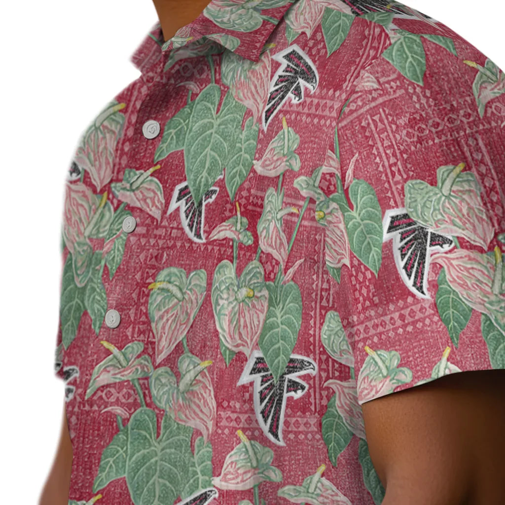 Atlanta Falcons Hawaiian Shirt - Anthurium Overlay | Moonbestprint