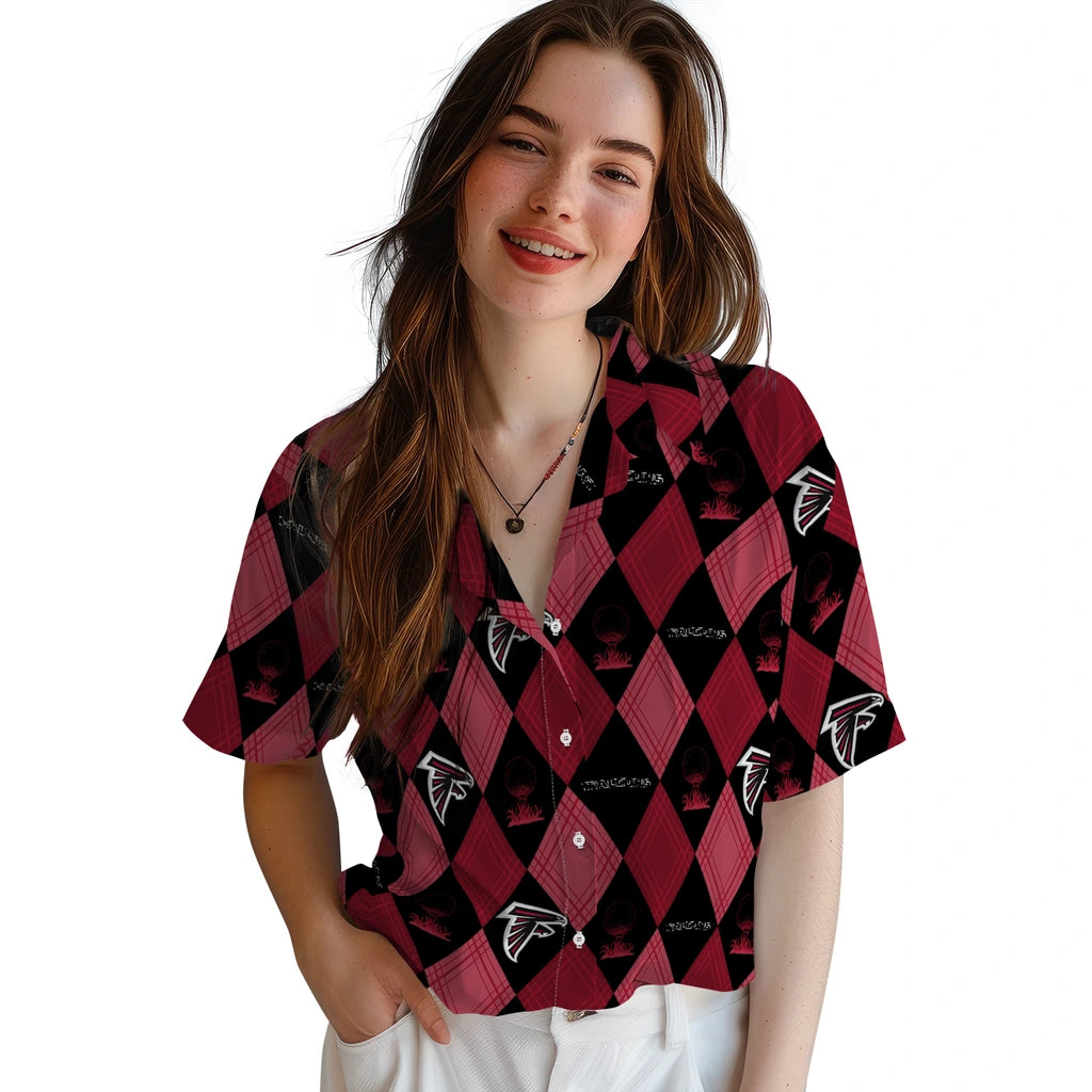 Atlanta Falcons Hawaiian Shirt - Golfing Plaid | Moonbestprint