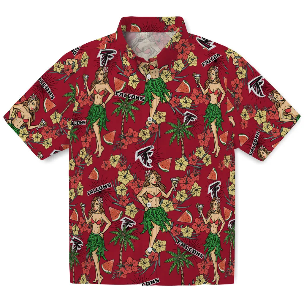 Atlanta Falcons Hawaiian Shirt - Hawaiian Girls Design | Moonbestprint