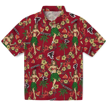 Atlanta Falcons Hawaiian Shirt - Hawaiian Girls Design | Moonbestprint