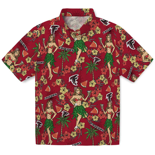 Atlanta Falcons Hawaiian Shirt - Hawaiian Girls Design | Moonbestprint
