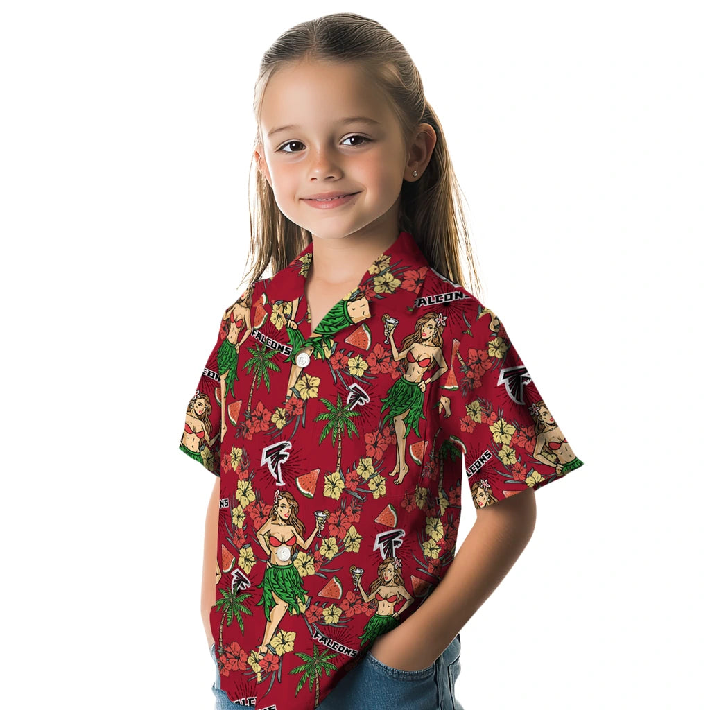 Atlanta Falcons Hawaiian Shirt - Hawaiian Girls Design | Moonbestprint