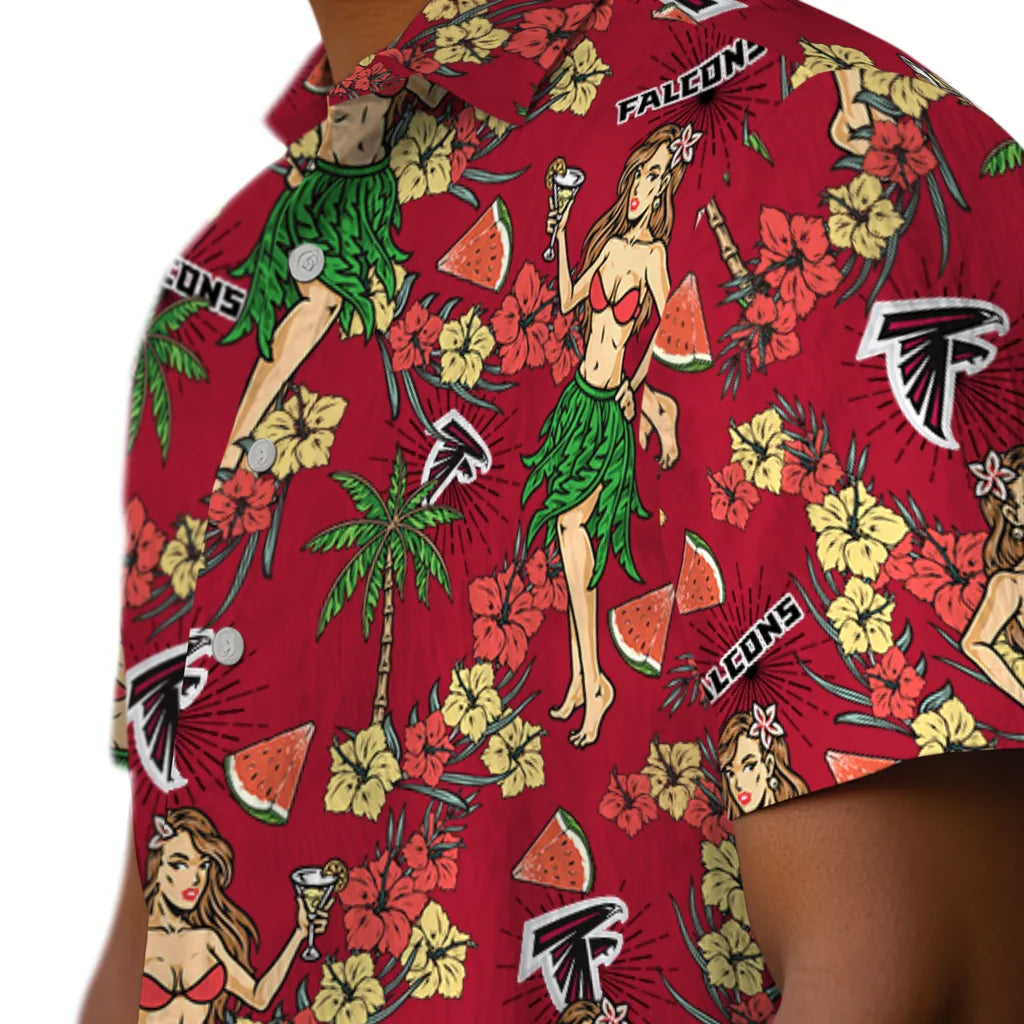 Atlanta Falcons Hawaiian Shirt - Hawaiian Girls Design | Moonbestprint