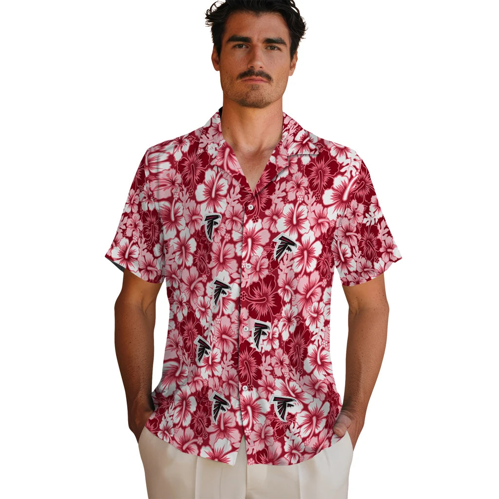 Atlanta Falcons Hawaiian Shirt - Hibiscus Blooms | Moonbestprint