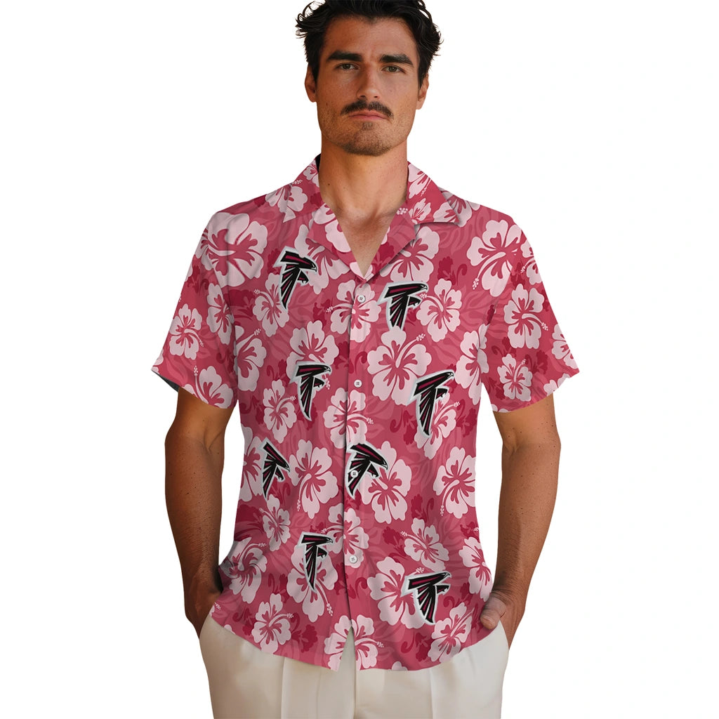 Atlanta Falcons Hawaiian Shirt - Hibiscus Cluster | Moonbestprint