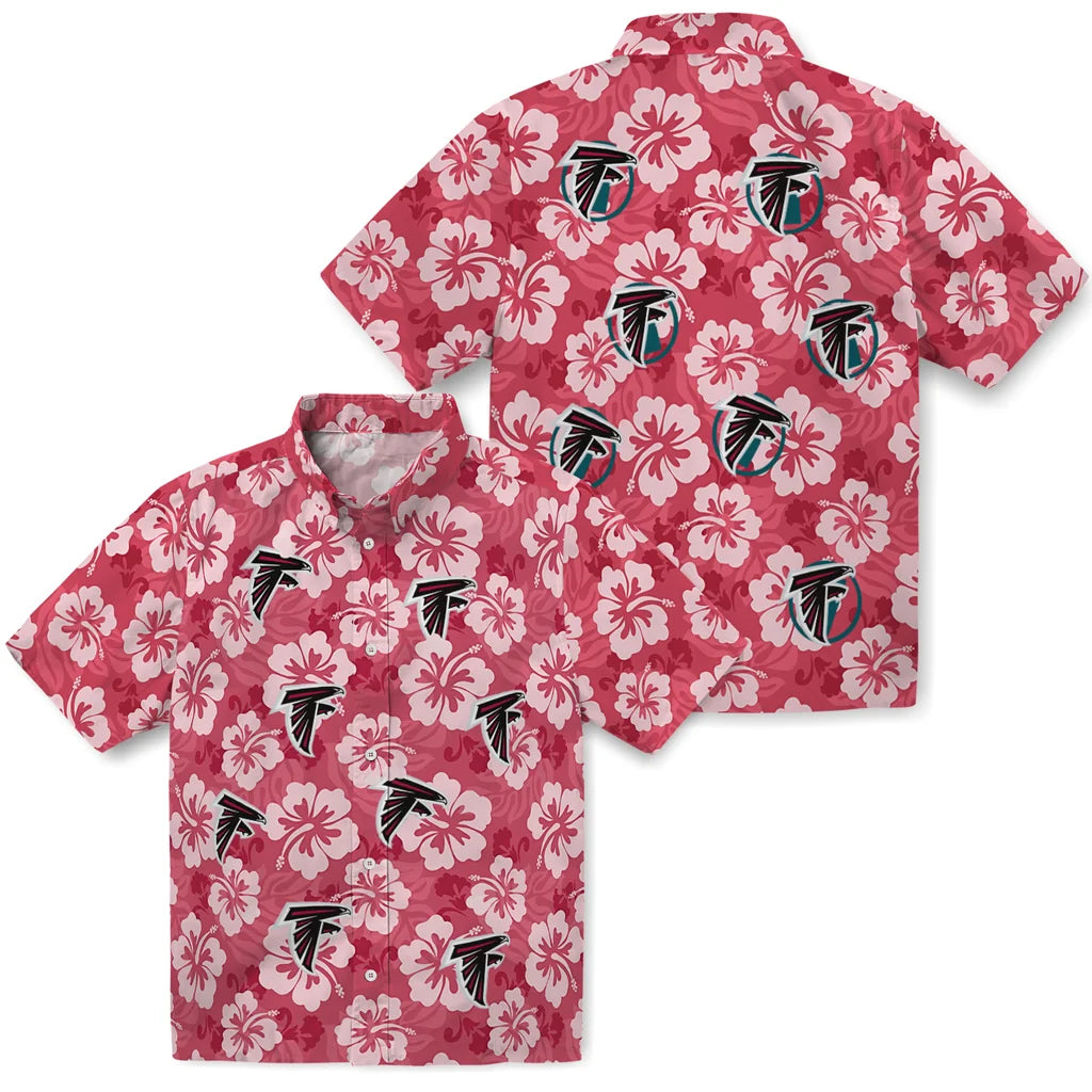 Atlanta Falcons Hawaiian Shirt - Hibiscus Cluster | Moonbestprint