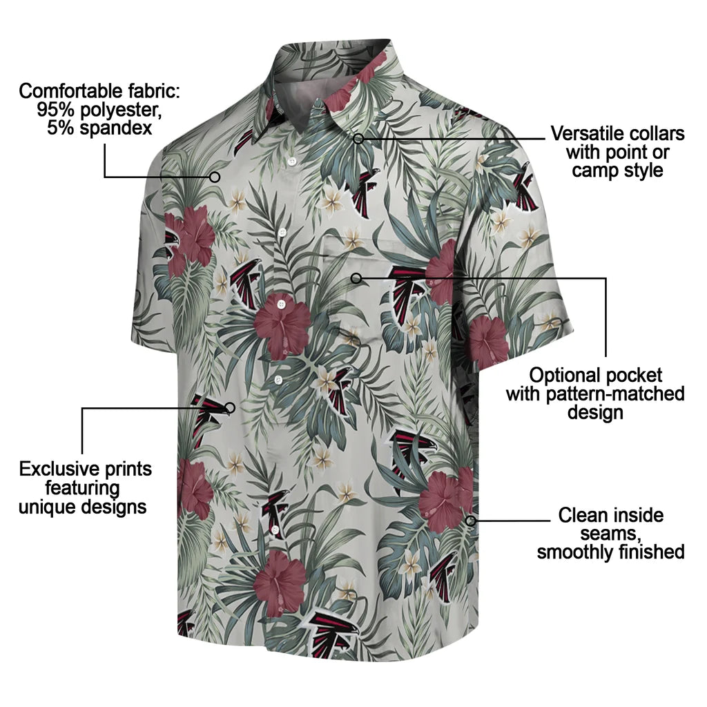 Atlanta Falcons Hawaiian Shirt - Hibiscus Designs | Moonbestprint