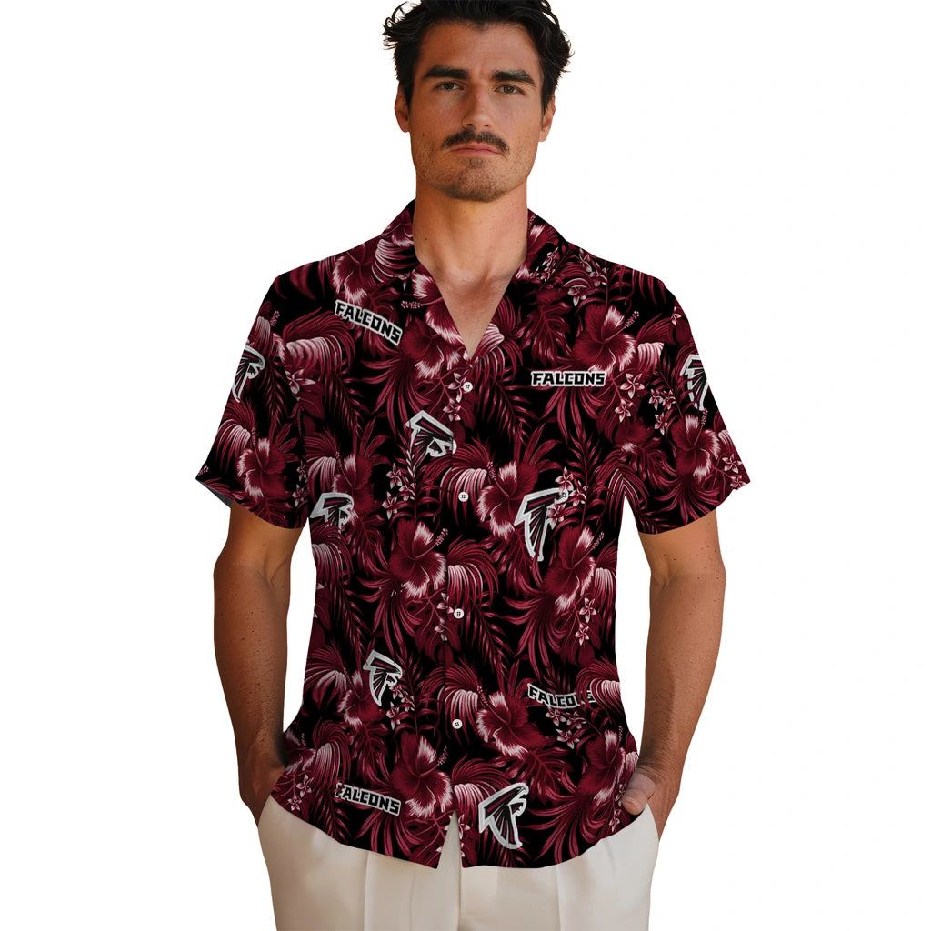 Atlanta Falcons Hawaiian Shirt - Hibiscus Exotic | Moonbestprint
