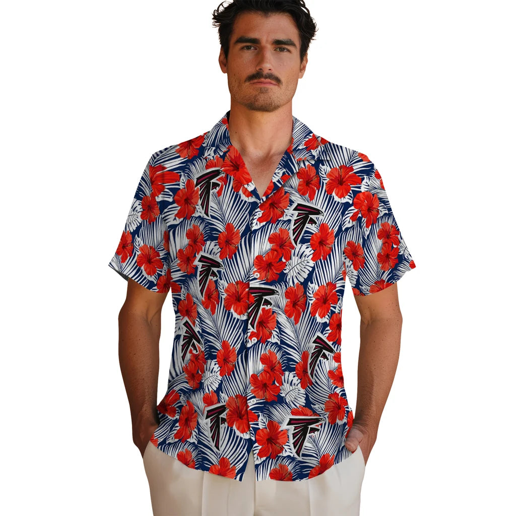 Atlanta Falcons Hawaiian Shirt - Hibiscus Fiesta | Moonbestprint