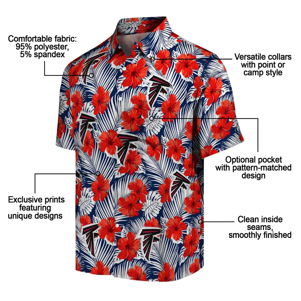 Atlanta Falcons Hawaiian Shirt - Hibiscus Fiesta | Moonbestprint