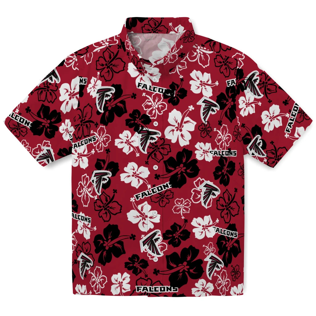 Atlanta Falcons Hawaiian Shirt - Hibiscus Flower Design | Moonbestprint