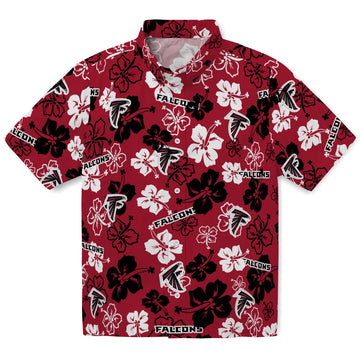 Atlanta Falcons Hawaiian Shirt - Hibiscus Flower Design | Moonbestprint