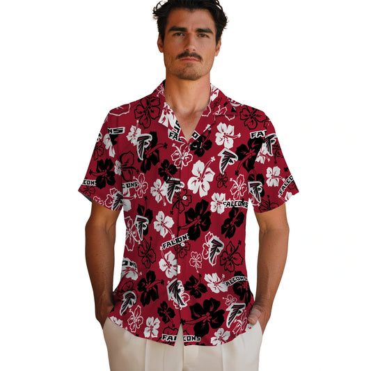 Atlanta Falcons Hawaiian Shirt - Hibiscus Flower Design | Moonbestprint