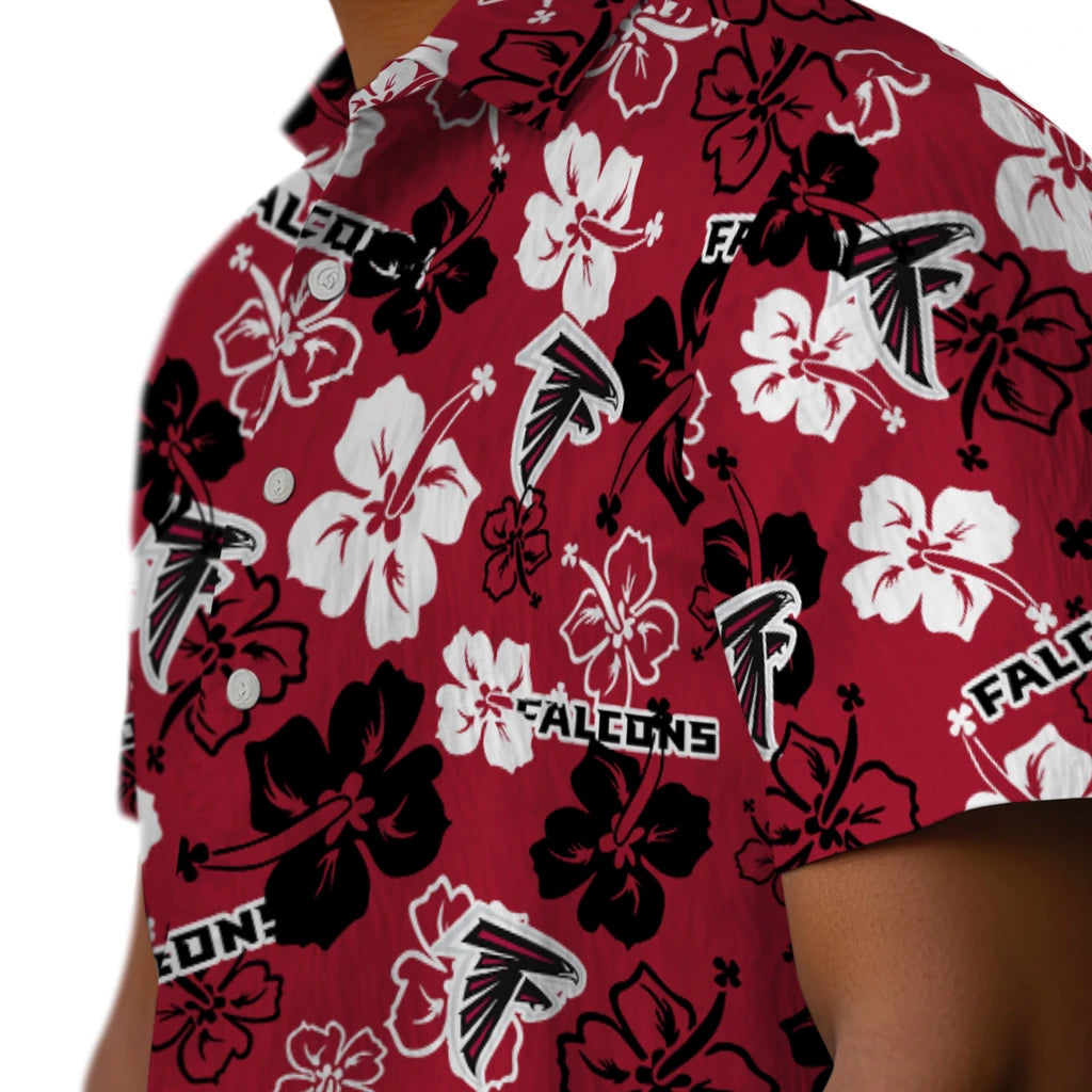 Atlanta Falcons Hawaiian Shirt - Hibiscus Flower Design | Moonbestprint