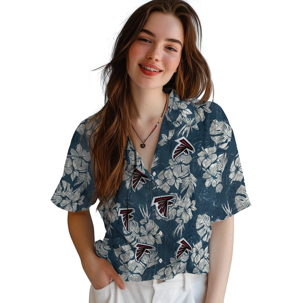 Atlanta Falcons Hawaiian Shirt - Hibiscus Flowers | Moonbestprint