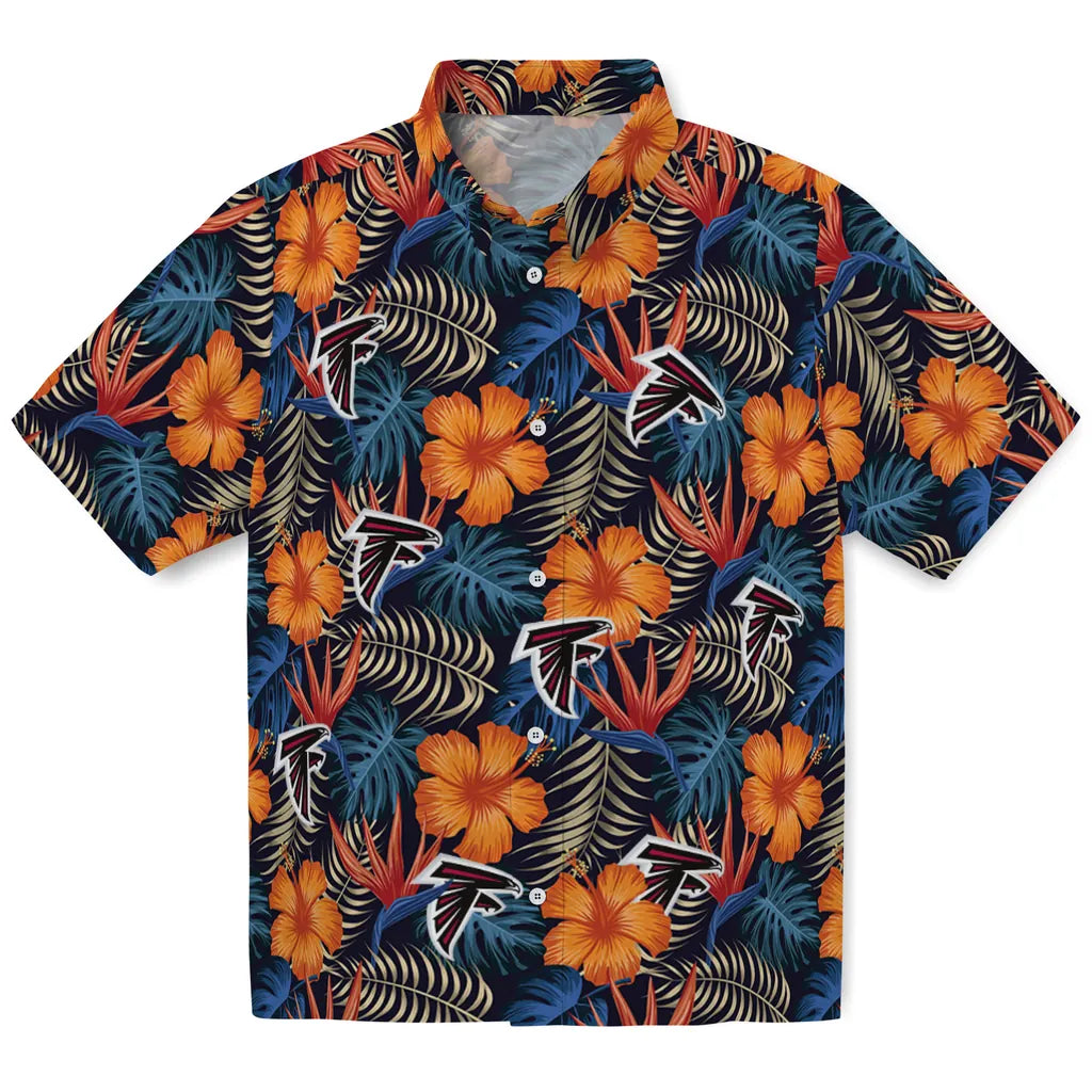 Atlanta Falcons Hawaiian Shirt - Hibiscus Foliage | Moonbestprint