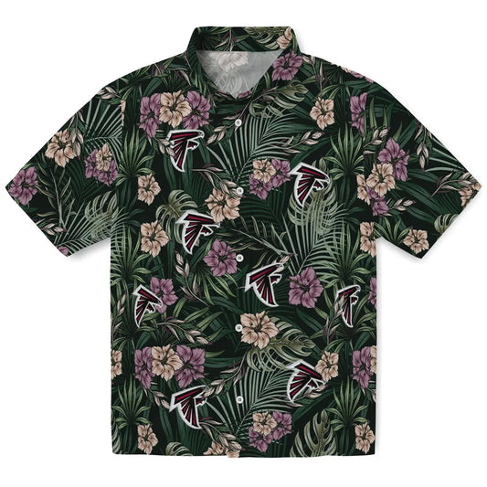 Atlanta Falcons Hawaiian Shirt - Hibiscus Leaves Pattern | Moonbestprint