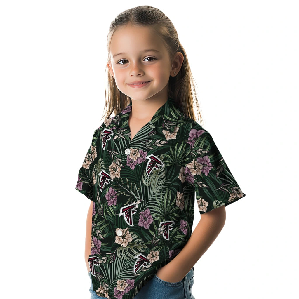 Atlanta Falcons Hawaiian Shirt - Hibiscus Leaves Pattern | Moonbestprint