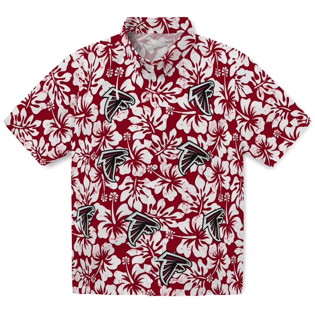 Atlanta Falcons Hawaiian Shirt - Hibiscus Motif | Moonbestprint