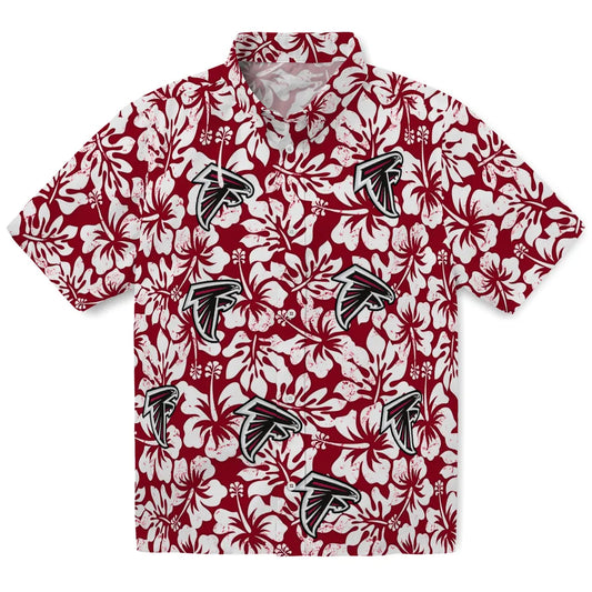 Atlanta Falcons Hawaiian Shirt - Hibiscus Motif | Moonbestprint