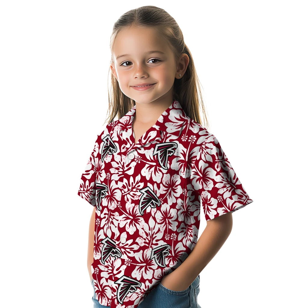 Atlanta Falcons Hawaiian Shirt - Hibiscus Motif | Moonbestprint