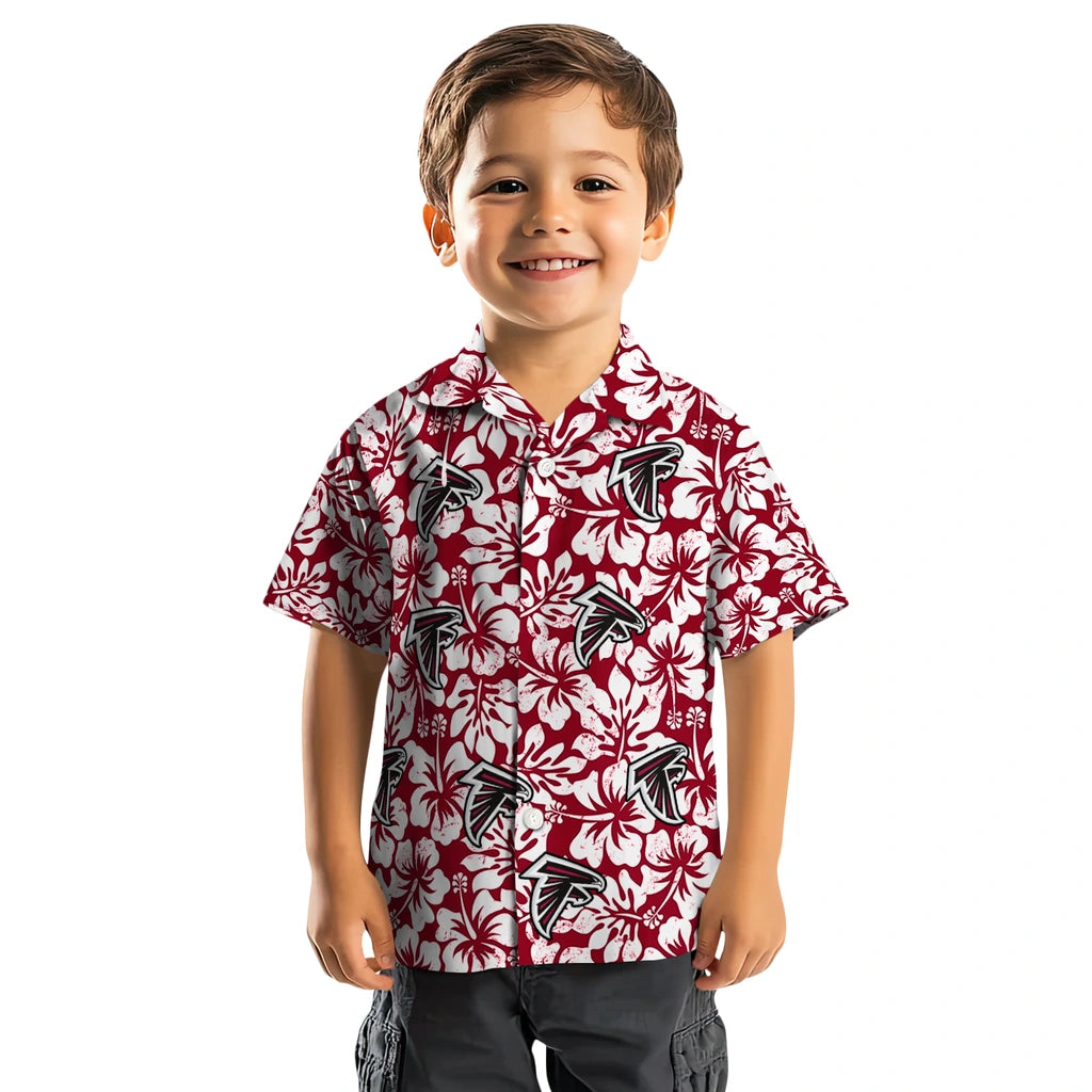 Atlanta Falcons Hawaiian Shirt - Hibiscus Motif | Moonbestprint
