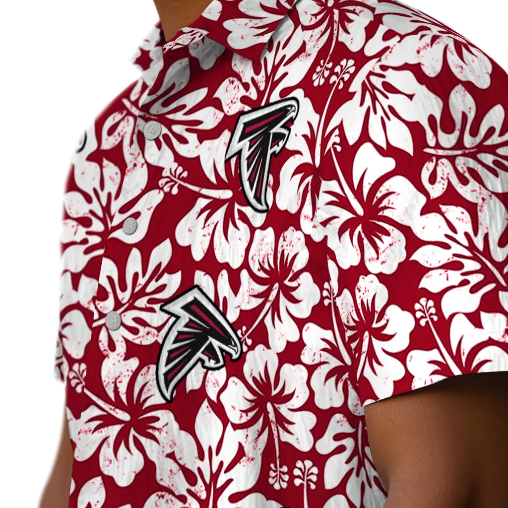 Atlanta Falcons Hawaiian Shirt - Hibiscus Motif | Moonbestprint