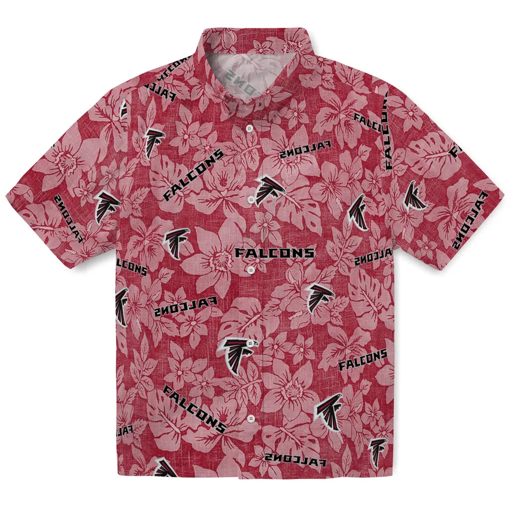 Atlanta Falcons Hawaiian Shirt - Hibiscus Oasis | Moonbestprint
