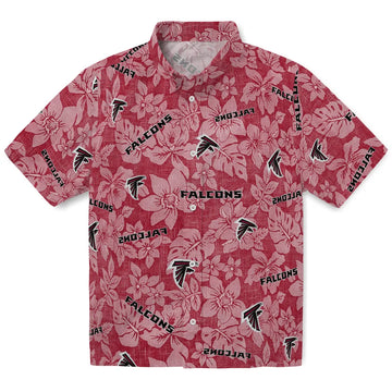 Atlanta Falcons Hawaiian Shirt - Hibiscus Oasis | Moonbestprint