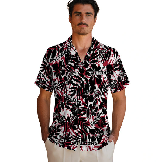 Atlanta Falcons Hawaiian Shirt - Hibiscus Overlay | Moonbestprint
