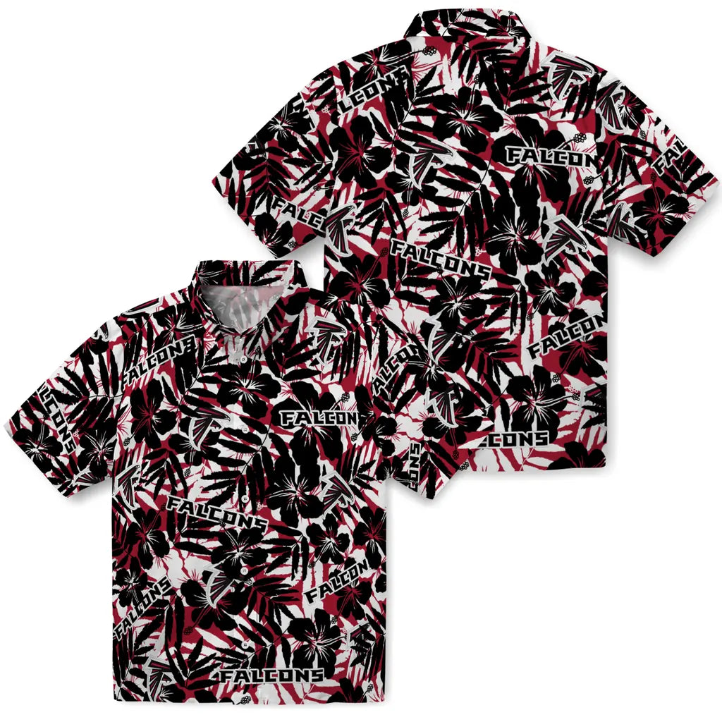 Atlanta Falcons Hawaiian Shirt - Hibiscus Overlay | Moonbestprint