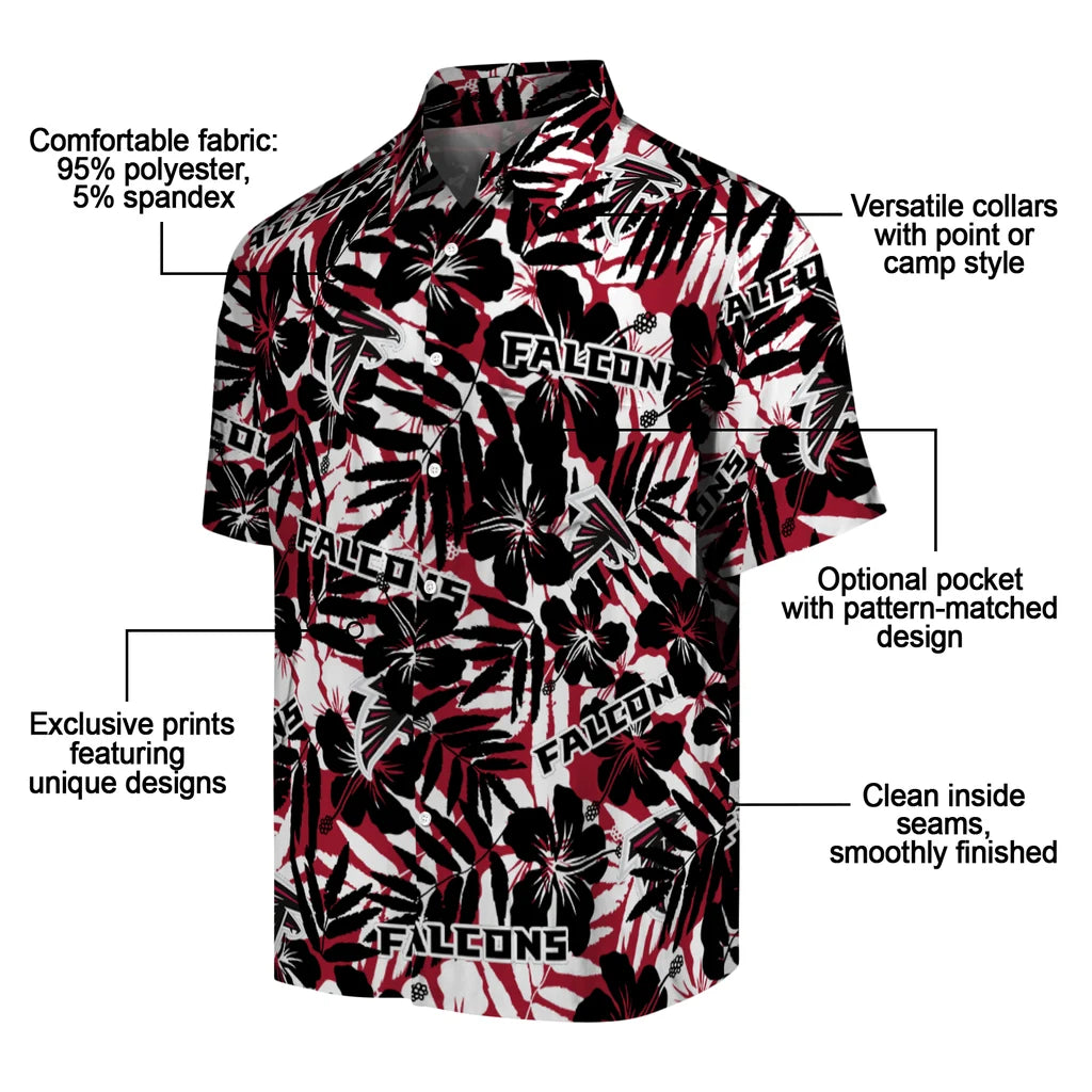 Atlanta Falcons Hawaiian Shirt - Hibiscus Overlay | Moonbestprint