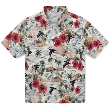 Atlanta Falcons Hawaiian Shirt - Hibiscus Seaside | Moonbestprint