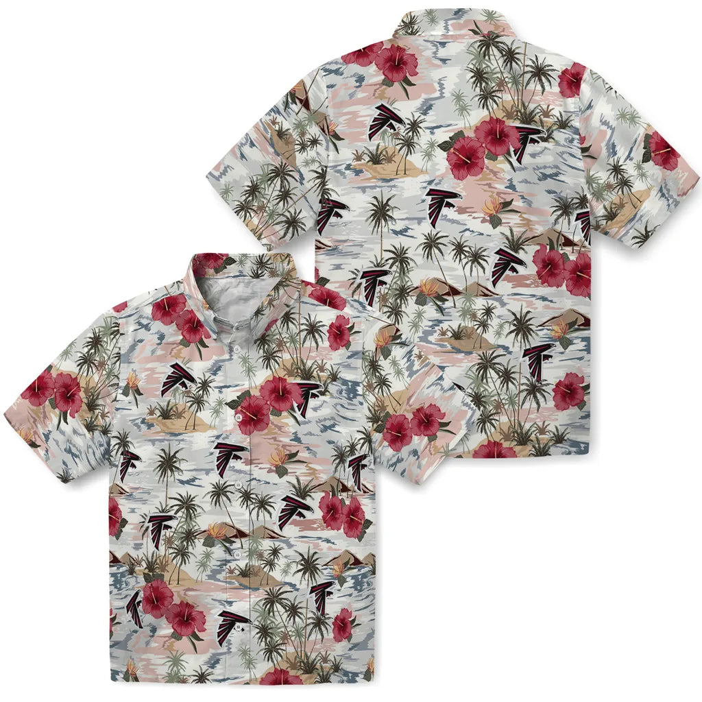 Atlanta Falcons Hawaiian Shirt - Hibiscus Seaside | Moonbestprint