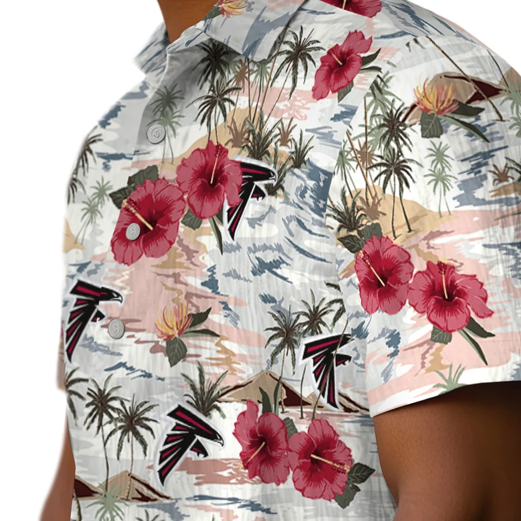 Atlanta Falcons Hawaiian Shirt - Hibiscus Seaside | Moonbestprint