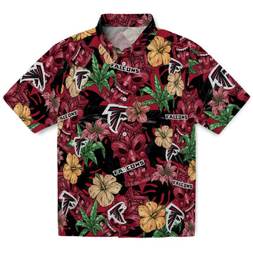 Atlanta Falcons Hawaiian Shirt - Hibiscus Tiki Jungle | Moonbestprint