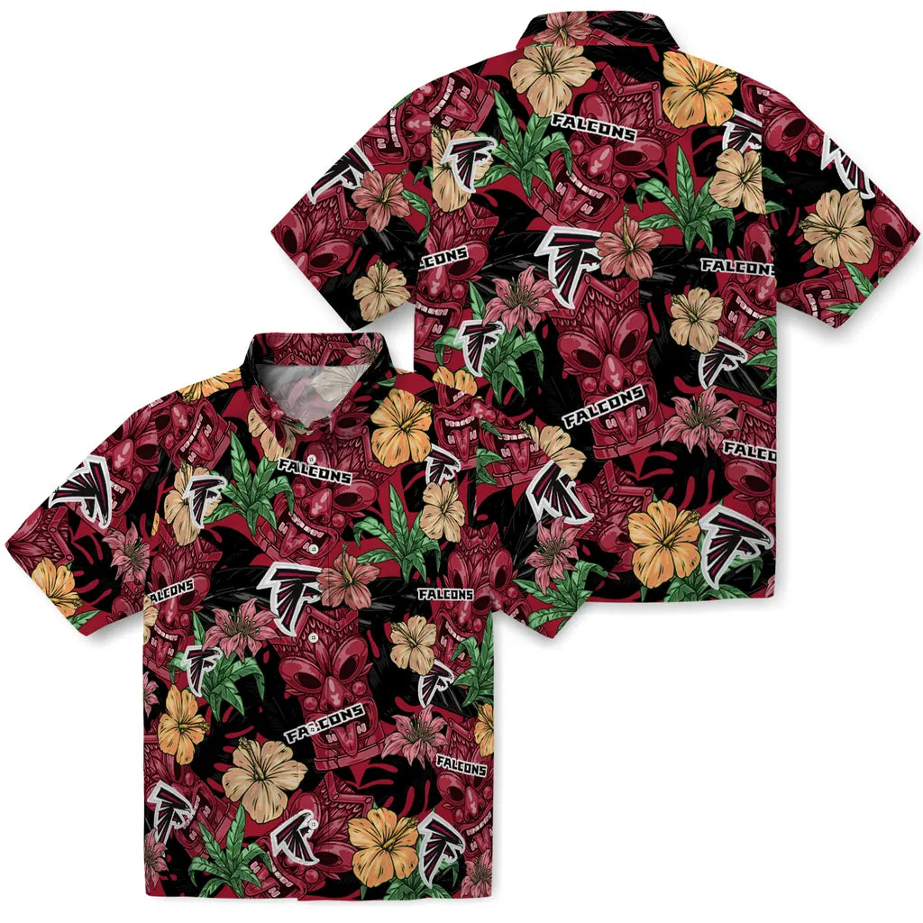 Atlanta Falcons Hawaiian Shirt - Hibiscus Tiki Jungle | Moonbestprint