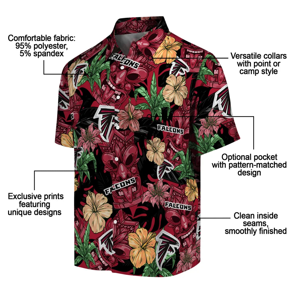Atlanta Falcons Hawaiian Shirt - Hibiscus Tiki Jungle | Moonbestprint