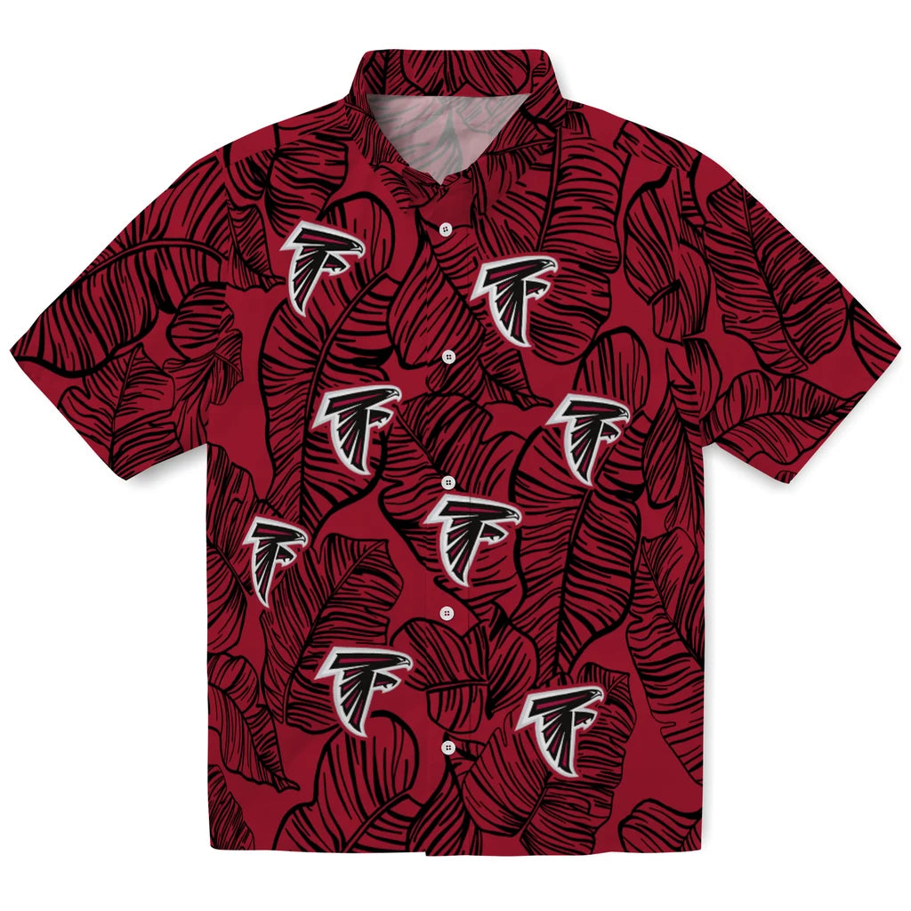 Atlanta Falcons Hawaiian Shirt - Leaf Outline | Moonbestprint