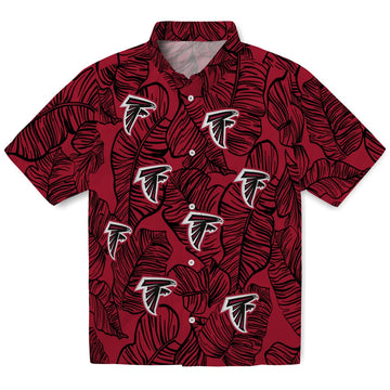 Atlanta Falcons Hawaiian Shirt - Leaf Outline | Moonbestprint