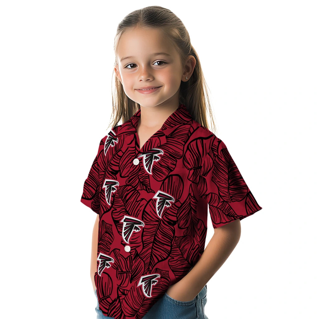 Atlanta Falcons Hawaiian Shirt - Leaf Outline | Moonbestprint