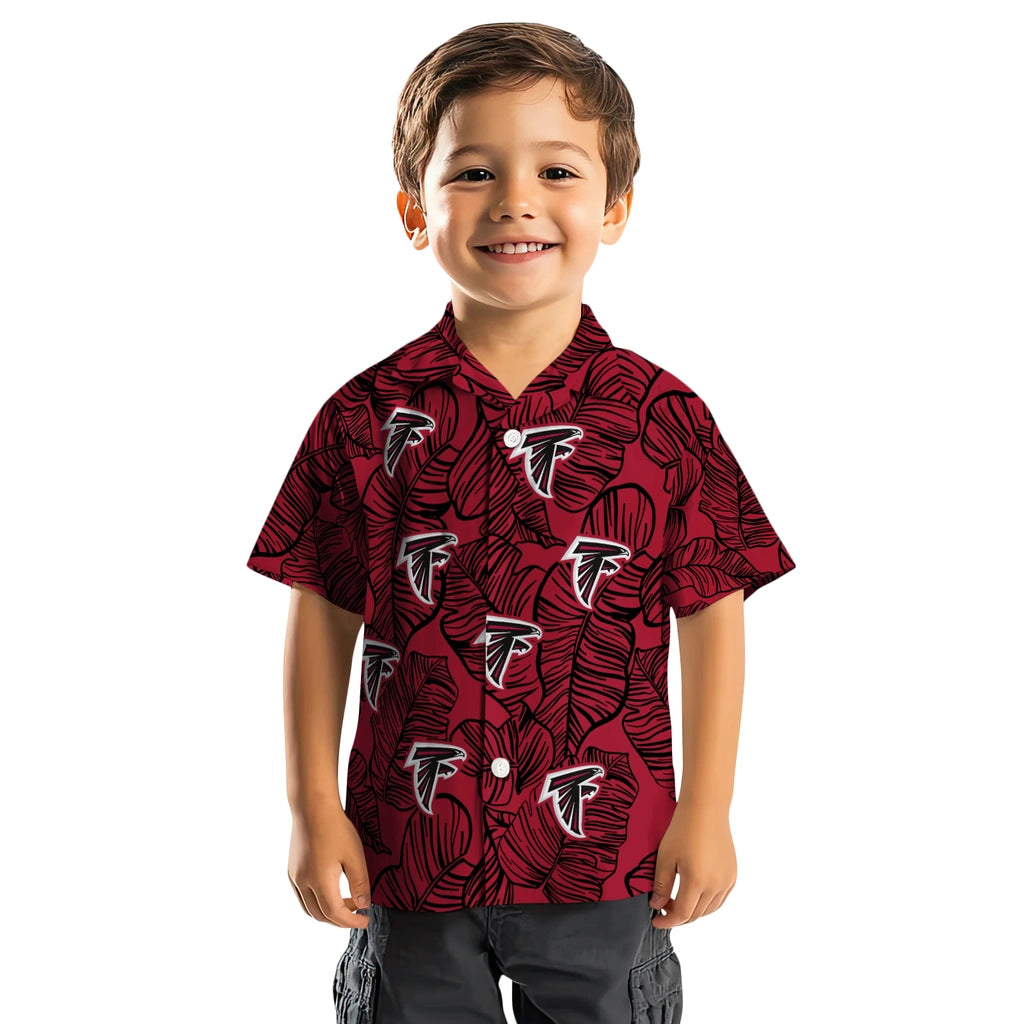 Atlanta Falcons Hawaiian Shirt - Leaf Outline | Moonbestprint