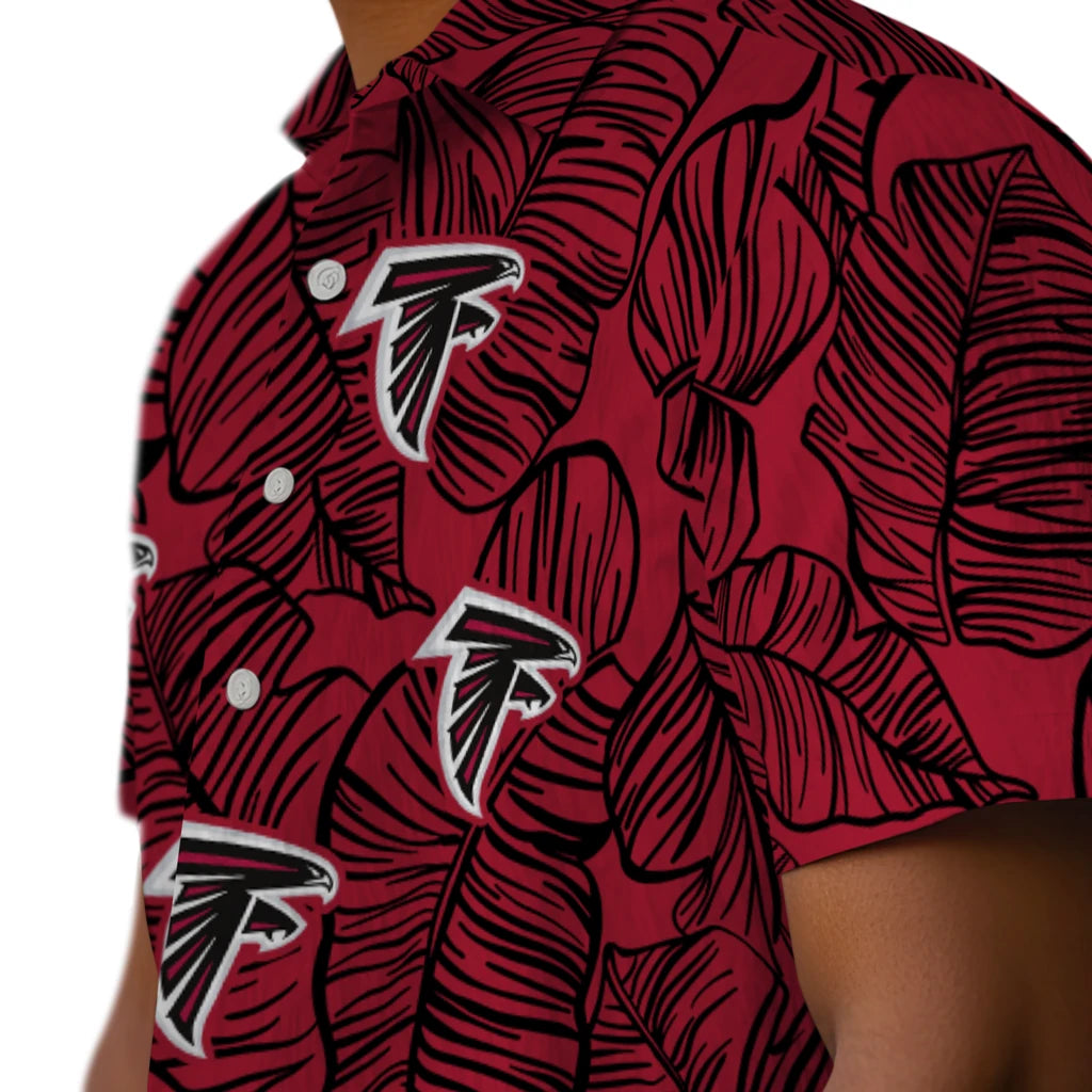 Atlanta Falcons Hawaiian Shirt - Leaf Outline | Moonbestprint