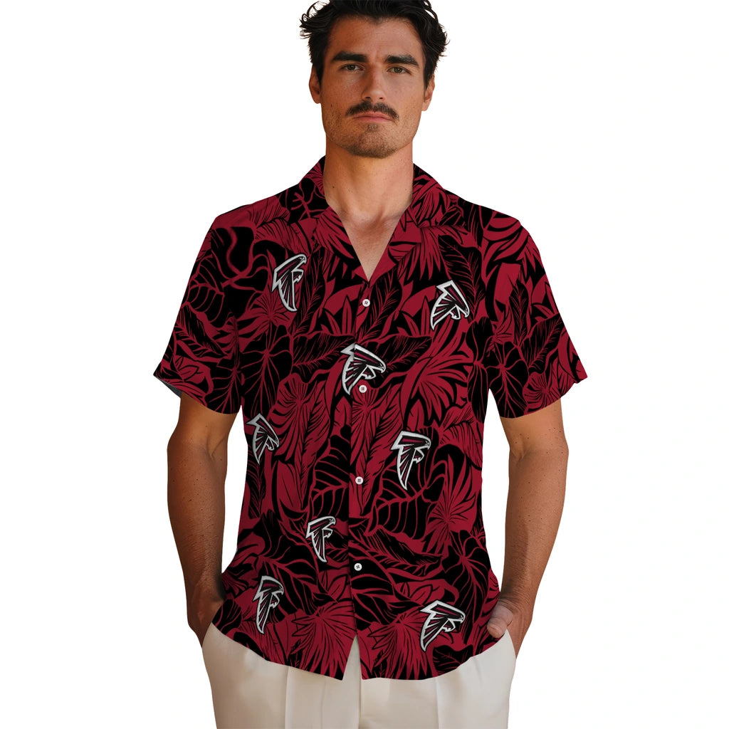 Atlanta Falcons Hawaiian Shirt - Monstera Layer | Moonbestprint