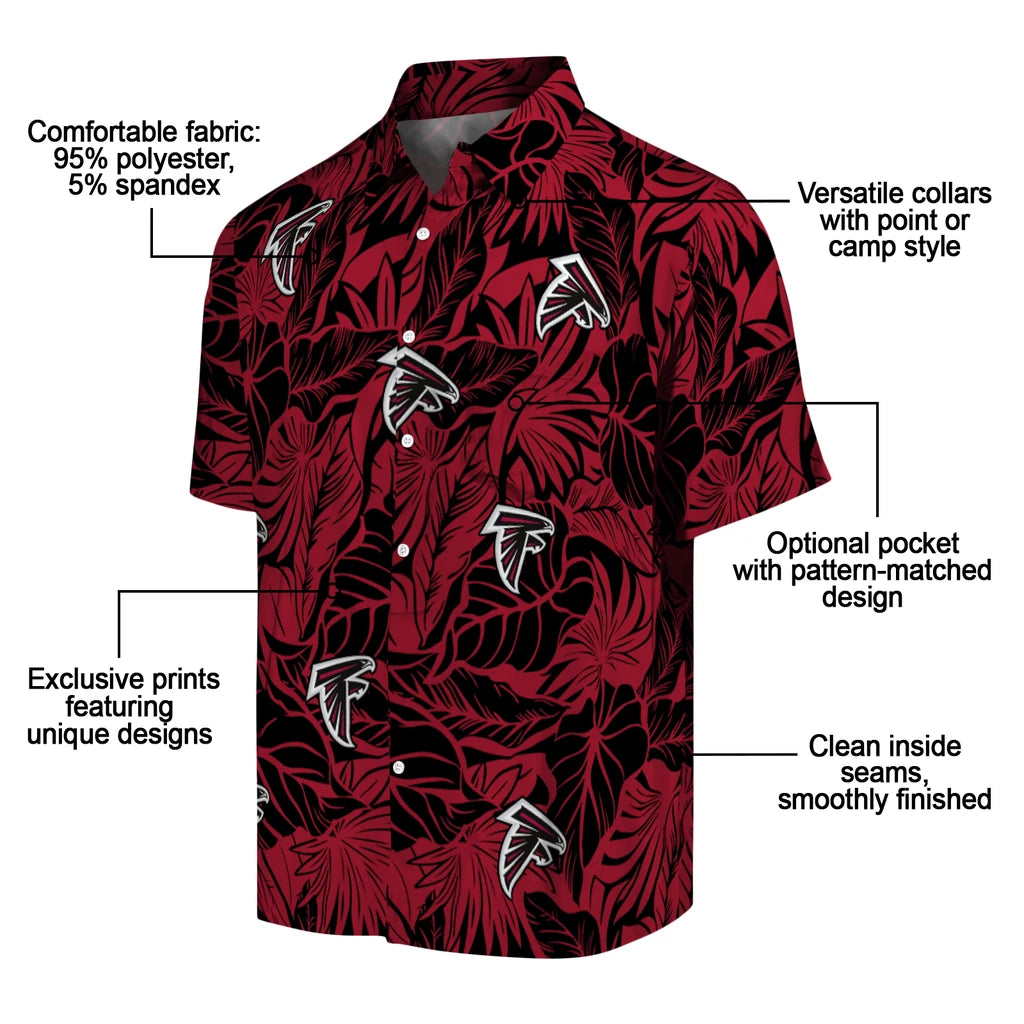 Atlanta Falcons Hawaiian Shirt - Monstera Layer | Moonbestprint