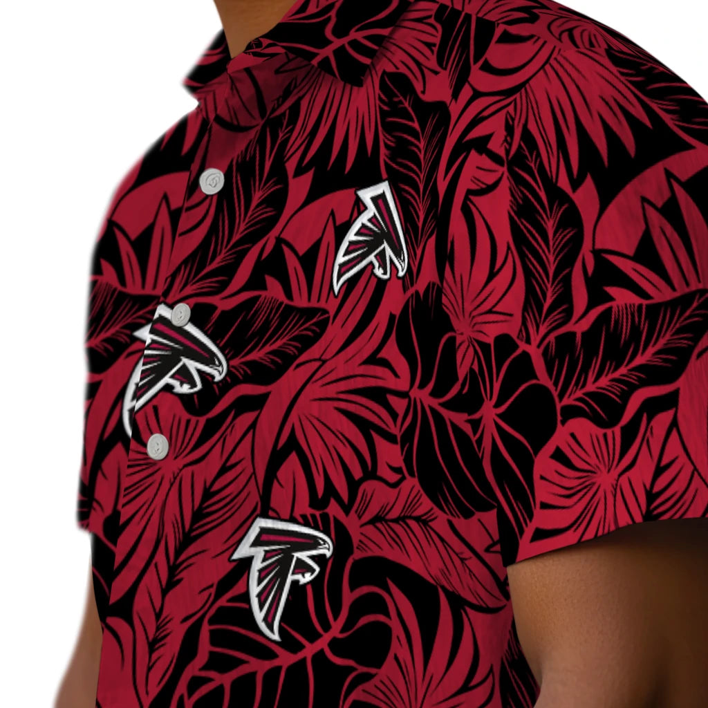 Atlanta Falcons Hawaiian Shirt - Monstera Layer | Moonbestprint