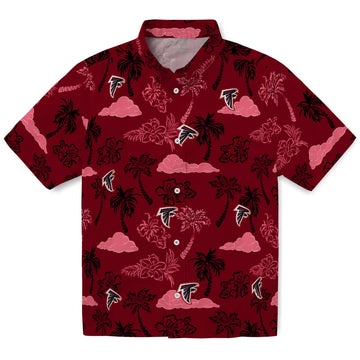 Atlanta Falcons Hawaiian Shirt - Palm And Clouds | Moonbestprint