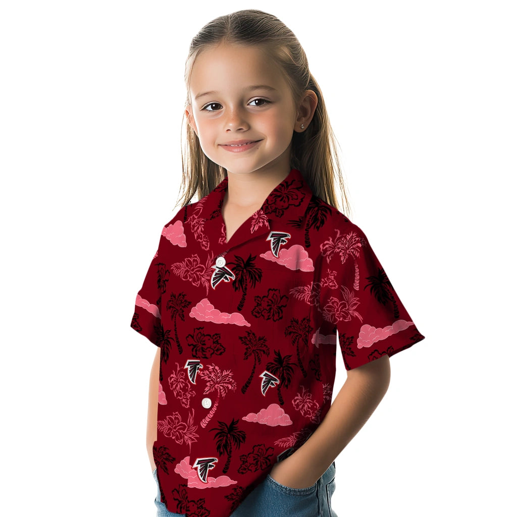 Atlanta Falcons Hawaiian Shirt - Palm And Clouds | Moonbestprint