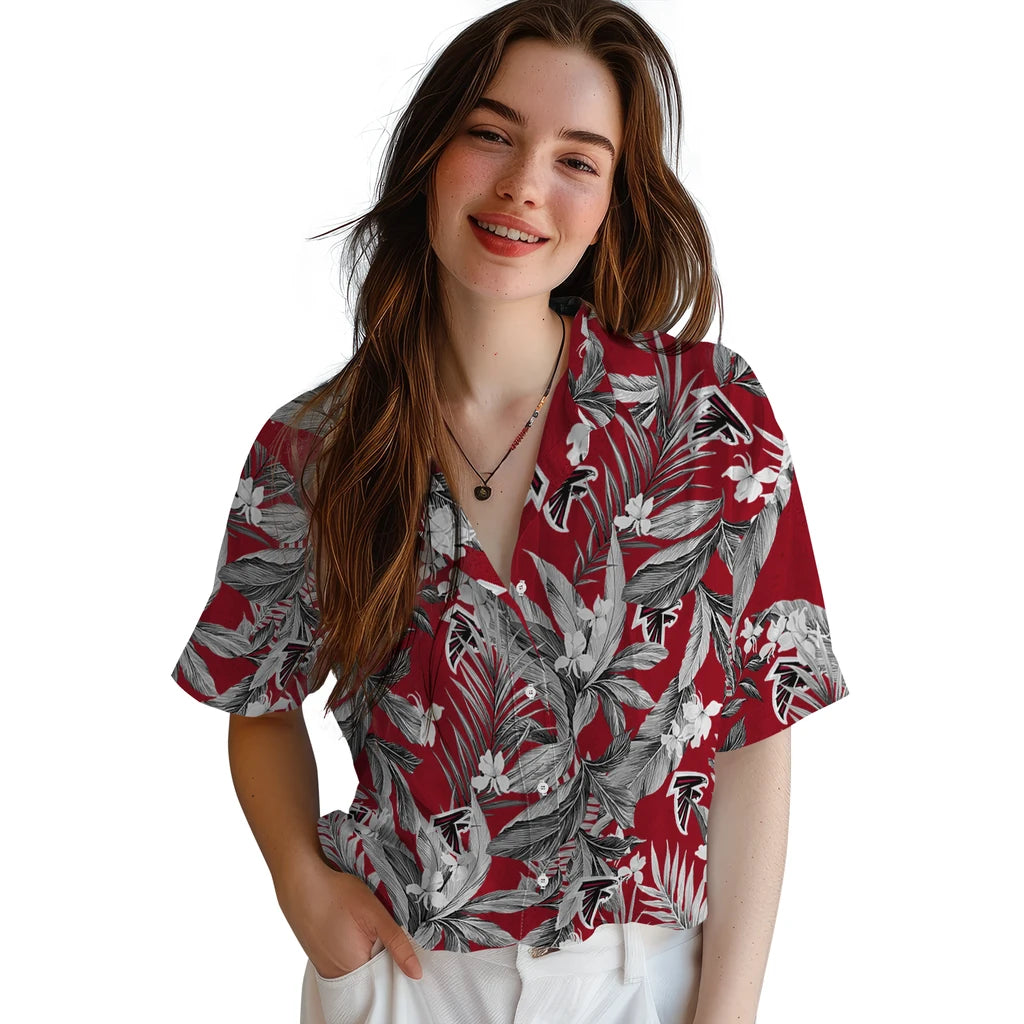 Atlanta Falcons Hawaiian Shirt - Palm Leaves | Moonbestprint